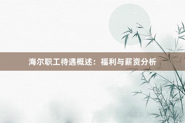 海尔职工待遇概述：福利与薪资分析